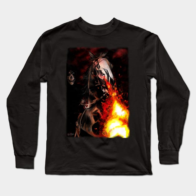 On Horses Snortin' Fire Long Sleeve T-Shirt by lucafon18